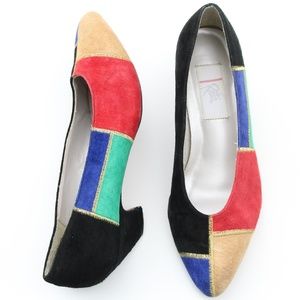 VINTAGE RATTO MULTI-COLORED SUEDE DRESS SHOES